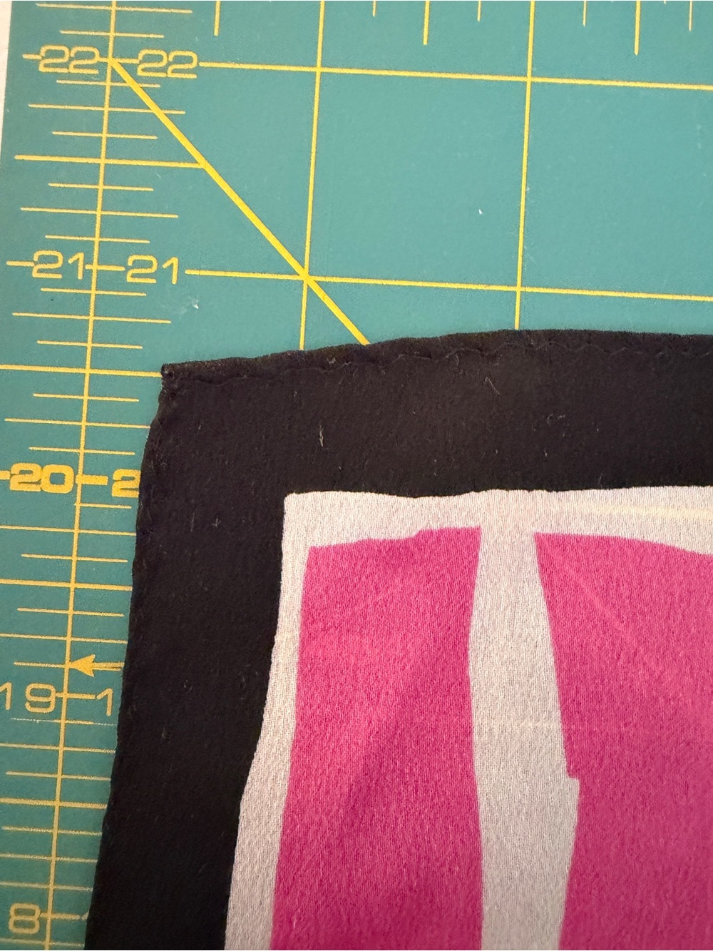 Vintage Anne Klein Pink, Black & White Geometric 100% Silk Scarf - Picture 5 of 5